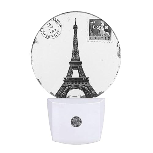 Image of EKOBLA Eiffel Tower Night Light, Vintage Paris Landmark Night Lights Plug Into Wall with Auto On /Off for Living Room and Bedroom