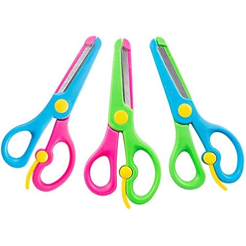 VGOODALL 3PCS 2 Color Safety Scissors DIY Pre-School Training Toys for Children Student Teacher Craft Production Cover