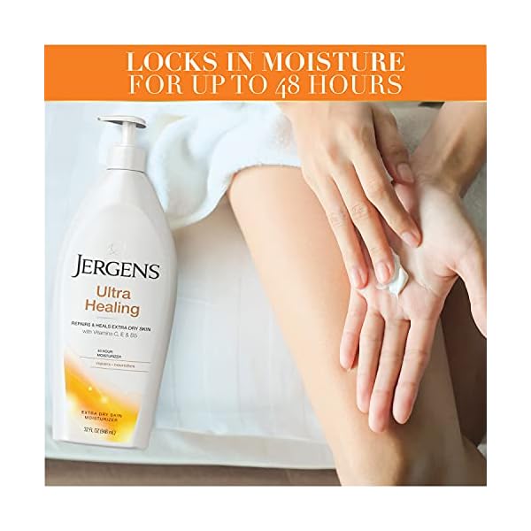Jergens-Ultra-Healing-Dry-Skin-Moisturizer-Body-and-Hand-Lotion-for-Dry-Skin-for-Quick-Absorption-into-Extra-Dry-Skin-32-Ounce-with-HYDRALUCENCE-blend-Vitamins-C-E-and-B5 Jergens Ultra Healing Dry Skin Moisturizer, Body and Hand Lotion for Dry Skin, for Quick Absorption into Extra Dry Skin, with HYDRALUCENCE blend, Vitamins C, E, and B5, 32 Ounce