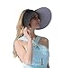 CACUSS Women's Summer Sun Hat Large Brim Visor Adjustable Velcro Packable UPF...