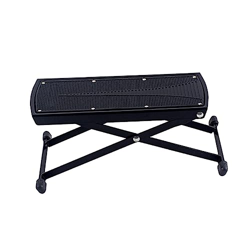 ERINGOGO Stable Guitar Foot Rest Stand Metal Footboard Anti-Slip Pad for Guitar (Black)