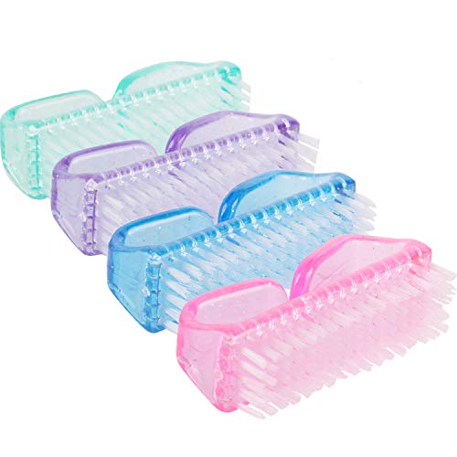 Senkary Fingernail Brush Handle Nail Brush Nail Hand Scrubbing Cleaning Brush for Men and Women, 4 Pieces
