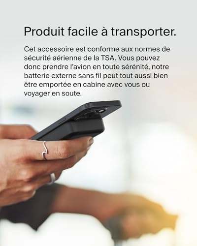 Belkin BoostCharge Pro Batterie Externe sans Fil 10 000 mAh avec Qi2 (Chargeur Portable Compatible MagSafe, Support intégré, pour iPhone 16, 16 Plus, 16 Pro, 16 Pro Max, iPhone 15, etc., Noire)