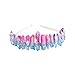 Raw Crystal Quartz Headband Crown - Rhinestone Tiara Mermaid Crown Headband for Women Bride Wedding Parties Hair Hoop(Magenta+Cornflower blue)