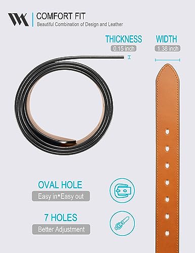 Image of WOLFANT Men's Dress Casual Every Day Leather Belt,100% Italian Full Grain Real Solid Leather P307