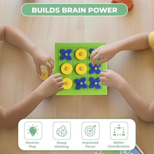 Image of Puno OXOX Games - Tic Tac Toe Game - Classic Indoor Games for Kids - Board Games xo xo | Mutlicolor | Pack of 1