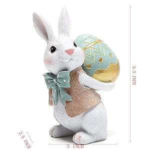 Hodao 5.5 Inch Polyresin Bunny Decorations Spring Easter Decors Figurines Tabletopper Decorations for Party Home Holiday Cute Rabbit Easter Gifts (Blue) Hodao 55 Inch Polyresin Bunny Decorations Spring Easter Decors Figurines Tabletopper Decorations for Party Home Holiday Cute Rabbit Easter Gifts Blue