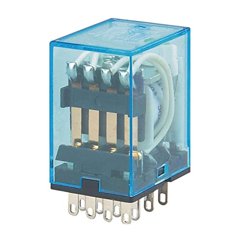 Relé intermedio electromagnético MY4NJ DPDT con base de enchufe LED AC 12V mini 4