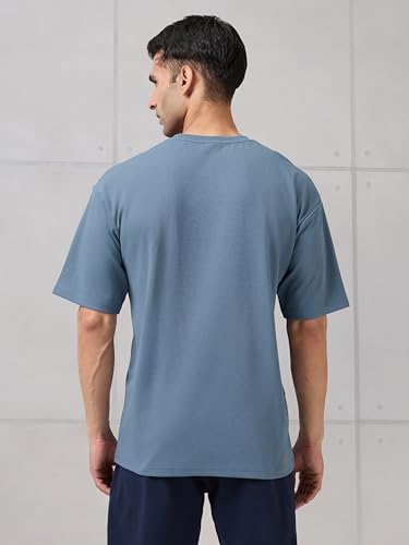 Image of TECHNOSPORT Men's Typography Printed T-Shirt ELASTOPLUS Quick Dry Slim Fit Round Neck Sports Tee for Gym Running Casual Wear UPF50+ Anti Odour