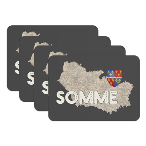 Sets de table Amiens grand format en caoutchouc noir haute densité