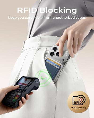 Image of Magnetic Mag-safe Wallet Cell Phone Card Holder for Phone Case with Mag-Safe, Stronger Magnetic RFID Leather Stick on Phone Wallet Compatible with iPhone 17 /16 /15 /14 /13 /12 Series,Navy Blue Color