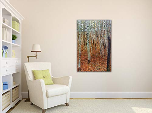 Gustav Klimt 'Birkenwald' Leinwandbild – XXL Wandbild 80x60 Cm Auf Keilrahmen