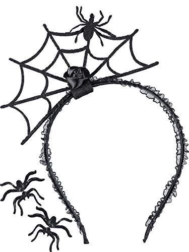 Tatuo 3 Pieces Halloween Spider Earrings Studs Web Headband for Party Supplies