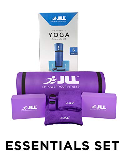 JLL® Yoga Sets 2020, Starter/Essentials/Complete Sets, Variety of Colours Available, Ideal for Both Beginners and Pro Yoga Enthusiasts, Portable, Travel Pack Essentials (Pink, Essentials)