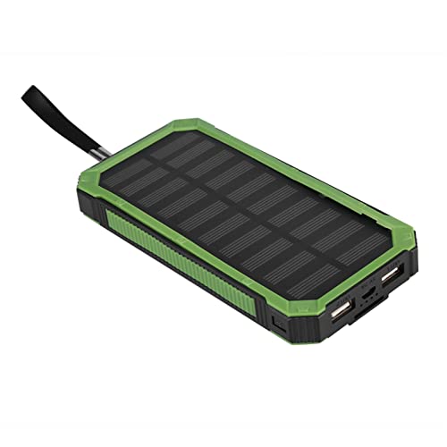YUEHISY Dual USB 20000mAh Solar Power Bank Case Kit DIY para Viajes Deportivos Al Aire Libre, Banco de Energía Móvil de Carga Rápida (Green)