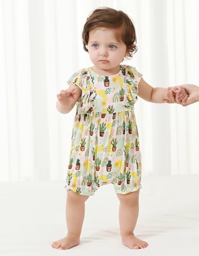 Baby Girls Rompers Jumpsuits Toddler Short Sleeve Infant Sleep and Play Romper Viscose from Bamboo Clothes4