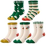 SYDMXWZ Unisex Big Girls Boys Crew Socks, Novelty Fashion Cotton Ankle Socks for Kids, 5-Pairs Pack, Ages 9-13 Years - Comfortable & Stylish