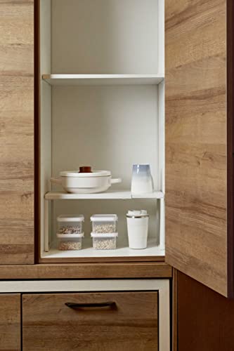Nxconsu Expandable Cabinet Shelf Organizer Storage Rack Shelf Riser For Kitchen Pantry Cupboard Bathroom Under Sink Countertop Desktop Space Saver Freestanding Stackable Heavy Duty Flat Edge White #TOP5