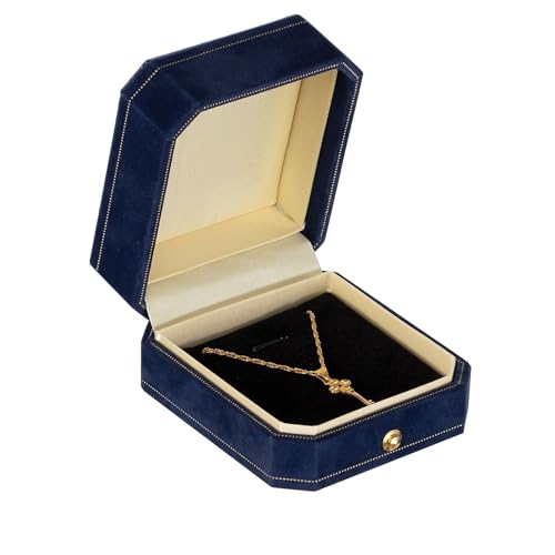 Necklace Box Velvet Pendant Gift Box Long Chain Jewelry Display B...