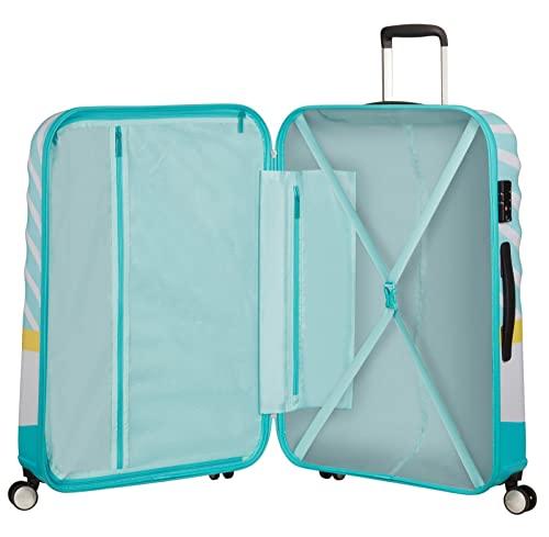 American Tourister Wavebreaker Disney – Spinner, Wielokolorowy (Mickey Blue Kiss), L(77 cm – 96 L), Spinner L (77 cm – 9