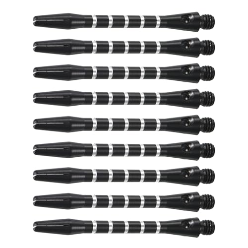 YOKIVE 9 Pcs Dart Shafts, Indoor Outdoor Aluminum Medium 2BA Thread Dart Stems Replacement Dart Accessories | Home, Club, Camping (Black, 48mm)