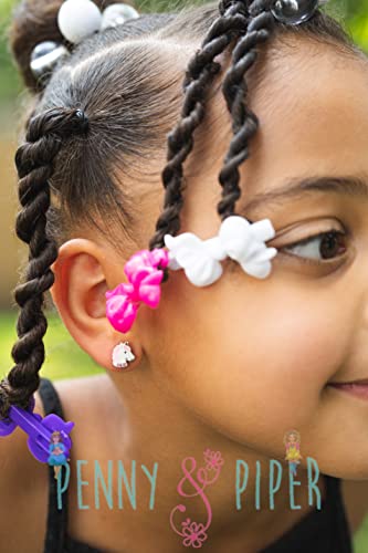 Penny & Piper Toddler Screwback Earrings Hypoallergenic for Ages +3 - Sterling Silver Earrings for Little Girls & Kids Stud Earrings - (Unicorn Glitter with Gem, 1 Pair)4