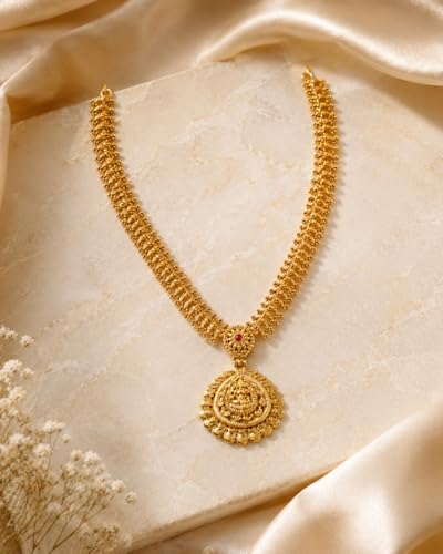 Image of Shining Diva Fashion Stylish Fancy Pearl Choker Traditional Jewellery Set for Women | Temple Necklace Set | Festive Wedding Party Necklace | 22k Gold Plated | Just Like Original Gold Jewellery