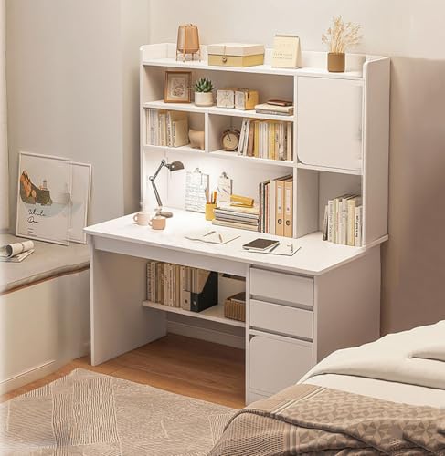 TY&WJ パソコンデスク収納付き本棚付き木製ゲーミングデスクモダン学習机安定性 作業机ホームオフィス用,C,100x45x131cm(39x18x52)