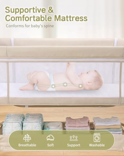 Wnttmt Rocking Bassinet with Wheels
