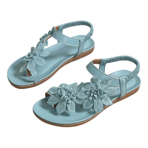 Genérico Sandalias Planos Mujer Verano Sandalias De Punta Abierta Con Pies Anchos Sandalia Bohemio Clip Toe Pisos Antideslizantes Elegantes Y Comodos Para Playa Fiestas Vacaciones
