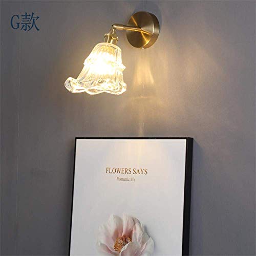 Preisvergleich Produktbild Wand-Laterne Wand Spotlight Wandleuchte Messing Glaswandlampe Schlafzimmer Nacht Wand Wohnzimmer Badezimmer Badezimmer Spiegel-Front-Lampe, G Abschnitt Durchmesser 15 Höhe 13 yqaae