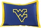 College Covers Everything Comfy West Virginia Mountaineers Big Logo Reversible Quilted Pillow Sham