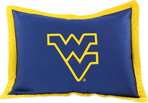 College Covers Everything Comfy West Virginia Mountaineers Big Logo Reversible Quilted Pillow Sham