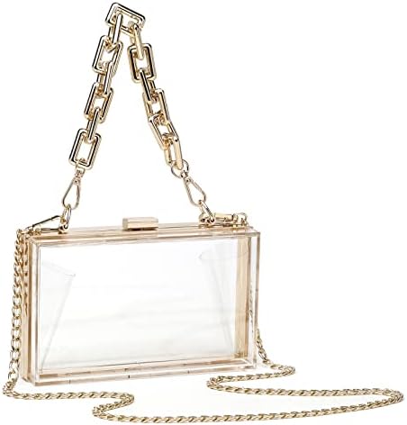 transparent chain clutch bag