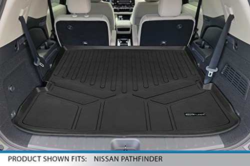 SMARTLINER-Custom-Fit-Floor-Mats-3-Rows-and-Cargo-Liner-Behind-2nd-Row-Set-Black-Compatible-with-2022-2023-Nissan-Pathfinder-8-Passenger-Models-Only