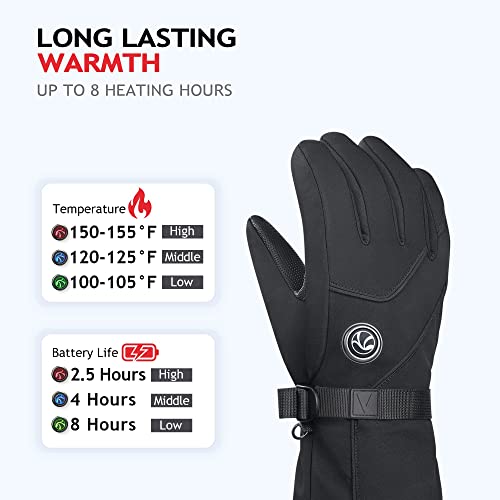 Velazzio Heated Gloves, Rechargeable 4800Mah Electric Heating Gloves For Men Women, Winter Thermal Warm Battery Gloves For Skiing Hunting Fishing Snowboarding (Large) #TOP1
