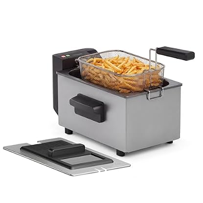 Foto di Tristar Friggitrice, 3L, Zona Fredda, Termostato regolabile fino a 190°C, Parti lavabili in lavastoviglie, Finestra, Avvolgicavo, Protezione surriscaldamento, Design compatto, FR-9327