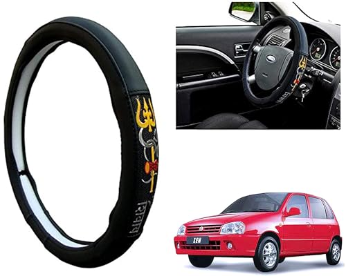 Image of Chromium Om Namah Shivay Car Steering Cover for Maruti Zen Pack of 1
