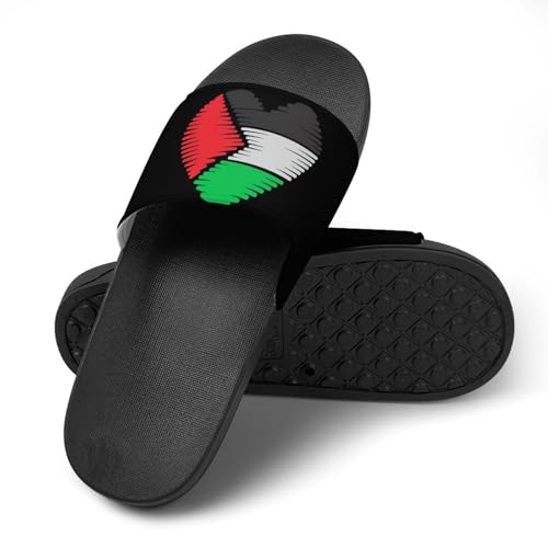 Palestine Palestinian Flag Love Heart Slippers for Men Wormen Shower Bathroom Slipper Indoor Beach Non Slip Sandal4