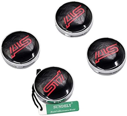 SUNDELY 60mm / 2.36" (Backside Clip to Clip Diameter 2.28" / 58mm) ABS Wheel Center Hub Rim Cover Caps Hubcaps for Subaru Legacy Impreza Forester STI WRX (4 Pcs Set)