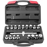 FACAIIO 18-teiliges Ölablass-Steckschlüssel-Set, 50BV 30 Stahl-Steckschlüsselsatz, Werkzeugsatz, Automobil-Motorwartung