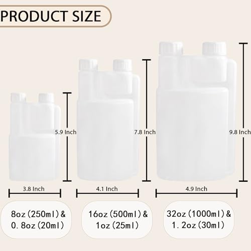 2 Pack Standard Squeeze Shot Bottle - HDPE Plastic Flask for Liquor, Portable Dispenser with Free Funnel (16OZ(500ml) & 1OZ(25ml)) 7