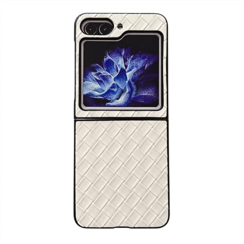 Protection rabat haut de gamme pour Samsung Galaxy Z Flip 5 5G style minimaliste beige