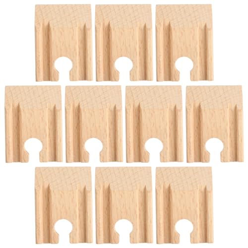 KOMBIUDA DIY Wooden Track Train 10pcs Wooden Train Tracks No Tools Smooth Connection Safe for Boys and Girls