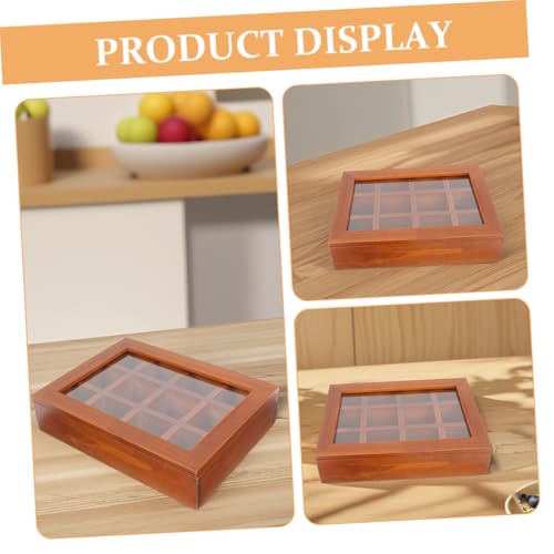 Boîte de rangement bois pour sachets de thé café sucre compartimentée - 4