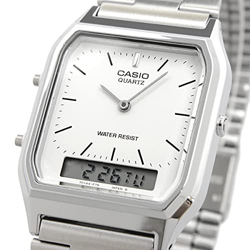 Image of Casio AQ-230A-7D /AQ230A-7D Analog Digital Metal Belt Silver Dial Unisex Watch