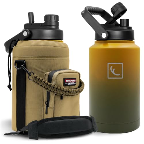 Image of NATURE PIONEOR 1 Gallon (128oz) Insulated Water Bottle Jug with Carrier Bag
