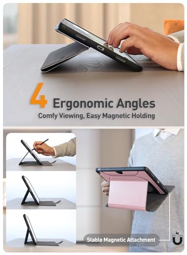 Étui pour tablette Google Pixel 2023 magnétique rose clair avec rabat pliable - 3