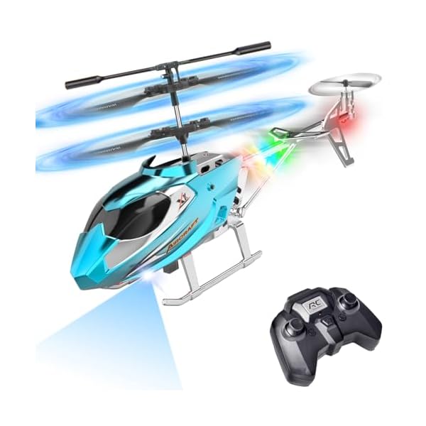 TERRAMUS RC Hubschrauber- 2.4G Ferngesteuerter Hubschrauber Indoor RC Helikopter Spielzeug mit LED-Licht & 3,5 KanÃ¤le & Gyro Mini Helikopter Positioniert HÃ¶he Flugzeug Geschenk Kinder Jungen