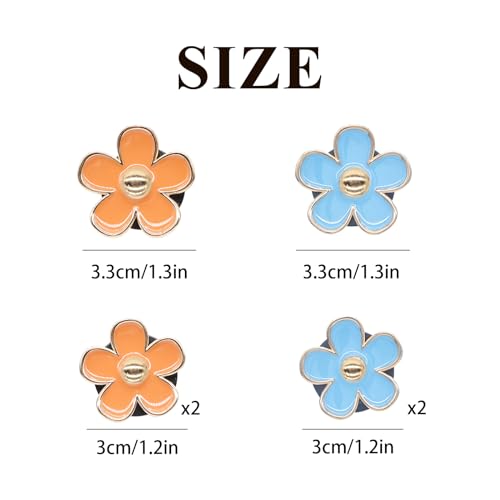 Image of ORIESSE Flower Car Accessories,6pcs Daisy Car Air Freshener Vent Clips,3.3cm /3cm Blue Orange Flowers Decor,Refillable Diffusers for Women